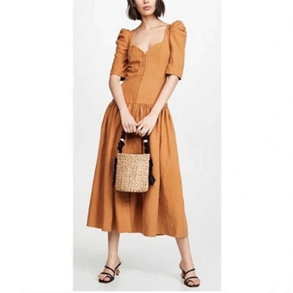 Mara Hoffman Phaedra Linen Blend Midi Dress - Picture 6 of 13